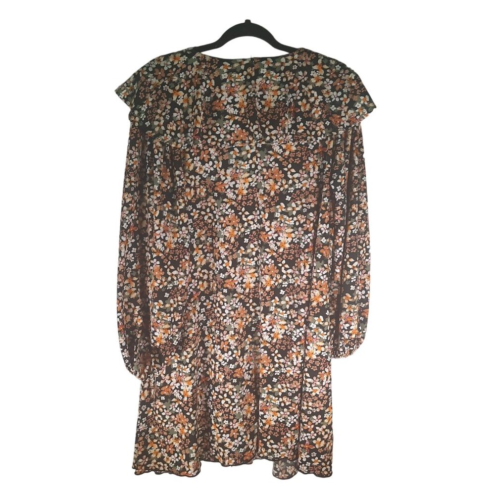 Zara Floral Print Ruffled Boho Balloon Sleeve Dress - Casual and Flowy S… - Picture 3 of 10